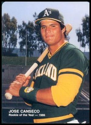 1989 Mother's Cookies Oakland Athletics ROY's 1 Jose Canseco